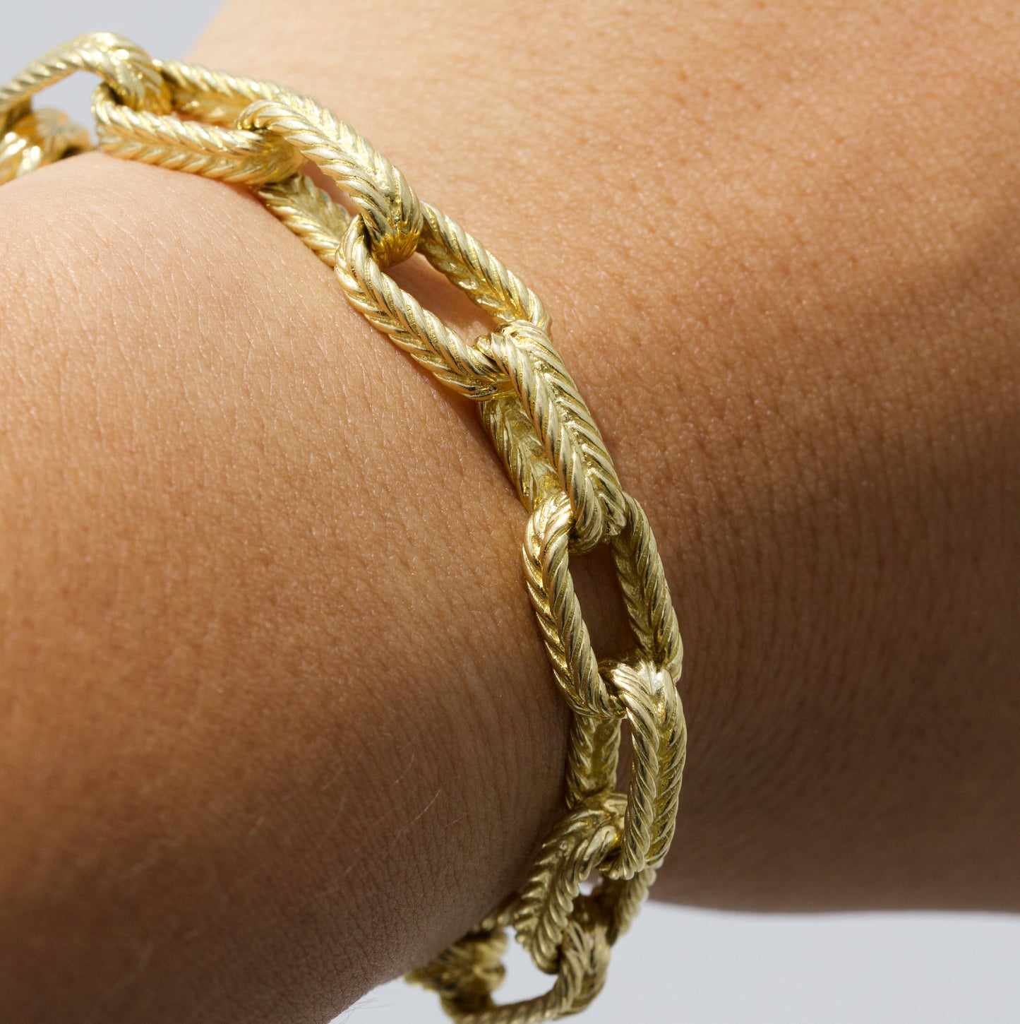 Vintage HERMES Woven Bracelet 18K YG