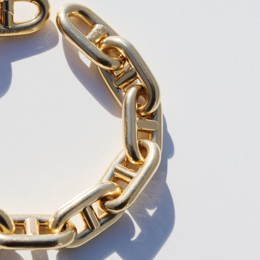 Vintage HERMES Chaine d'Ancre Bracelet 18K YG